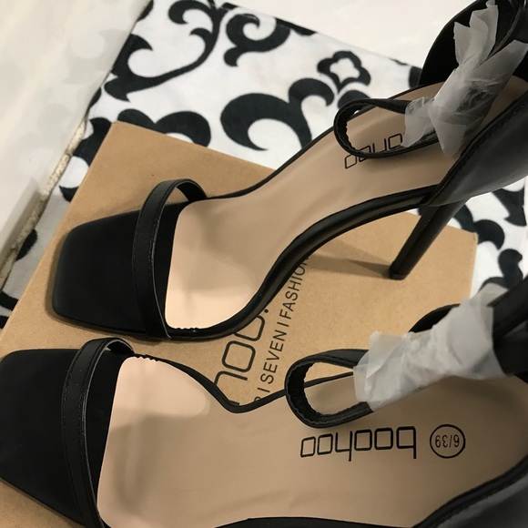 Square Toe Ankle Strap High Heels Sandal Platforms - Picture 5 of 8